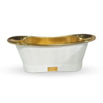 Load image into Gallery viewer, Brass Bathtub Polished Smooth Brass Inside &amp; Matte White Outside
