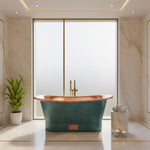 Load image into Gallery viewer, Straight Base Copper Bathtub Polish Copper Inside &amp; Patina Exterior
