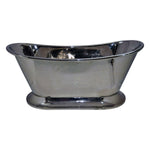 Load image into Gallery viewer, Nickel Finish Curved Pedestal Copper Bathtub
