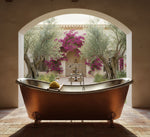 Load image into Gallery viewer, Copper Clawfoot Tub Nickel Interior Antique Hammered Copper Exterior Double Slipper
