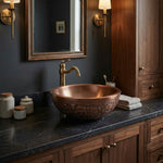 Load image into Gallery viewer, Double Wall Copper Sink Embossing Outside Inside Plain
