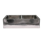 Load image into Gallery viewer, Stainless Steel Kitchen Sink Front Apron Hammered Double Bowl
