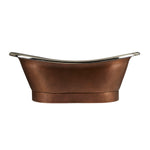 Load image into Gallery viewer, Hammered Double Slipper Nickel Interior Copper Tub
