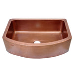 Load image into Gallery viewer, D-Shape Single Bowl Hammered Front Apron Copper Kitchen Sink
