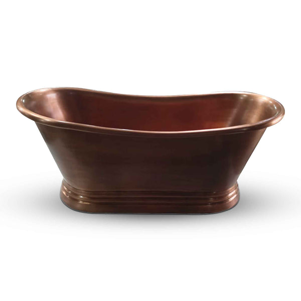 Slanted Cascading Base Copper Bathtub Full Antique Finish