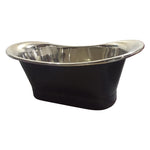 Load image into Gallery viewer, Straight Base Copper Bathtub Nickel Inside Black Outside
