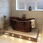Load image into Gallery viewer, Hammered Antique Copper Tub with Ring Handles
