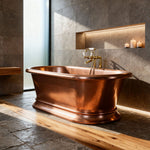 Load image into Gallery viewer, Pedestal Copper Bathtub Antique Copper Interior &amp; Exterior
