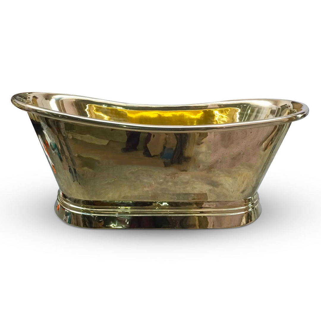 Brass Bathtub Rolled Pipe Top Full Polished Brass Finish