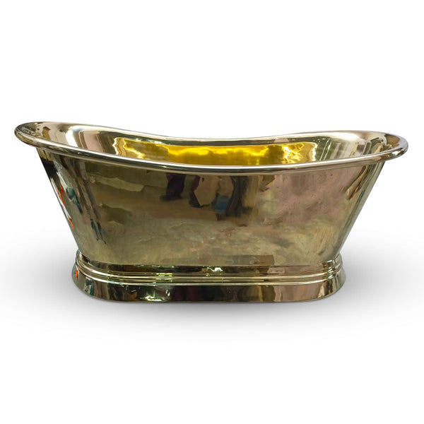 Brass Bathtub Rolled Pipe Top Full Polished Brass Finish