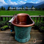 Load image into Gallery viewer, Slanting Base Patina Copper Bathtub - Perfect for Bathing in Nature's Lap

