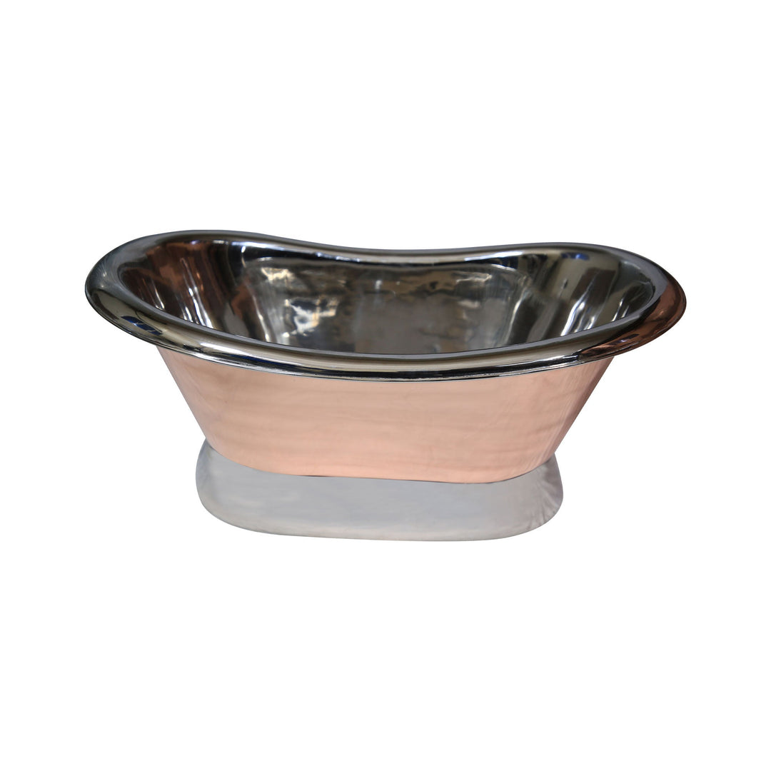 Copper Tub Style Basin Nickel Inside & on Base Copper Outside