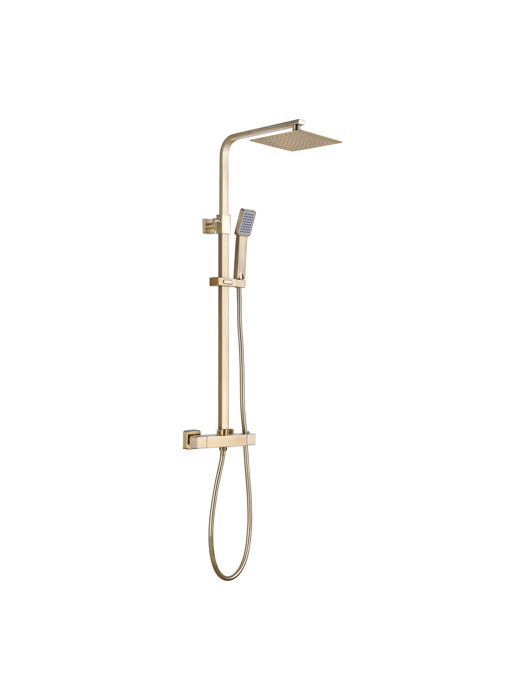 Plumb Essential Square Thermostatic Overhead Shower Kit with SS Head & Adjustable Rail