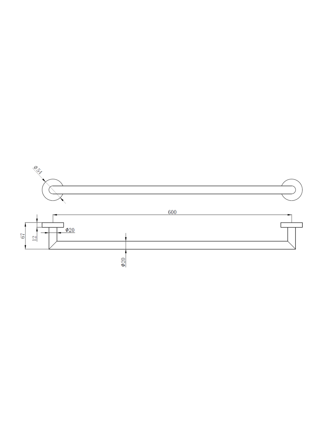 Melbourne Round Single Towel Rail
