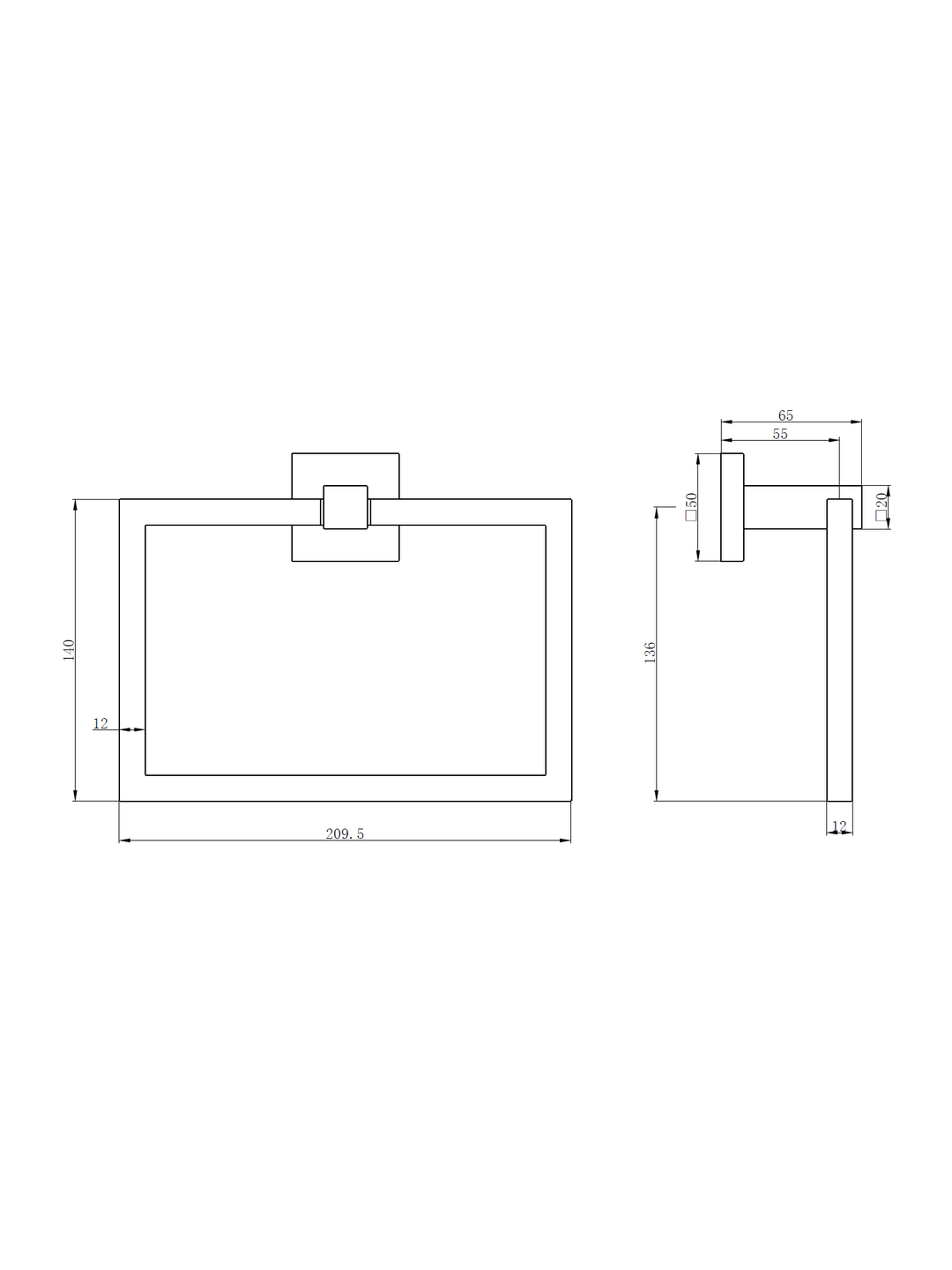 Sydney Square Towel Ring