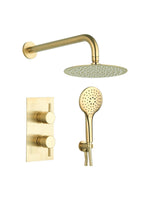 Load image into Gallery viewer, Round Concealed Thermostatic 2 Handle 2 Way Shower Kit Round

