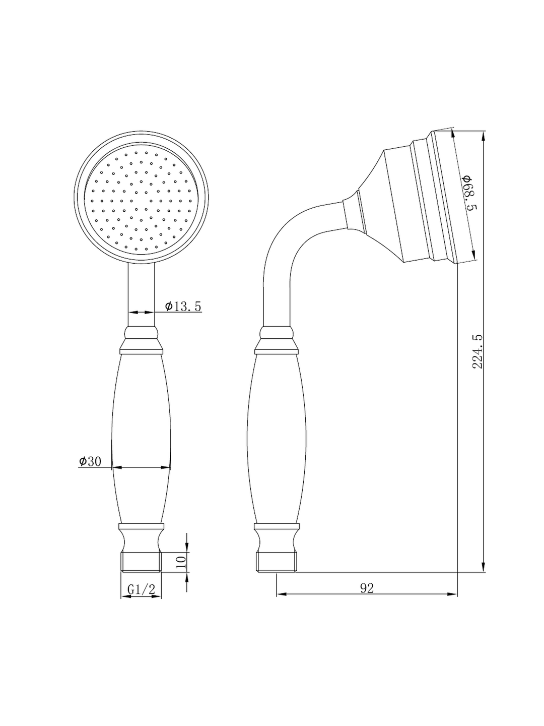 Beaumaris Traditional Hand Shower