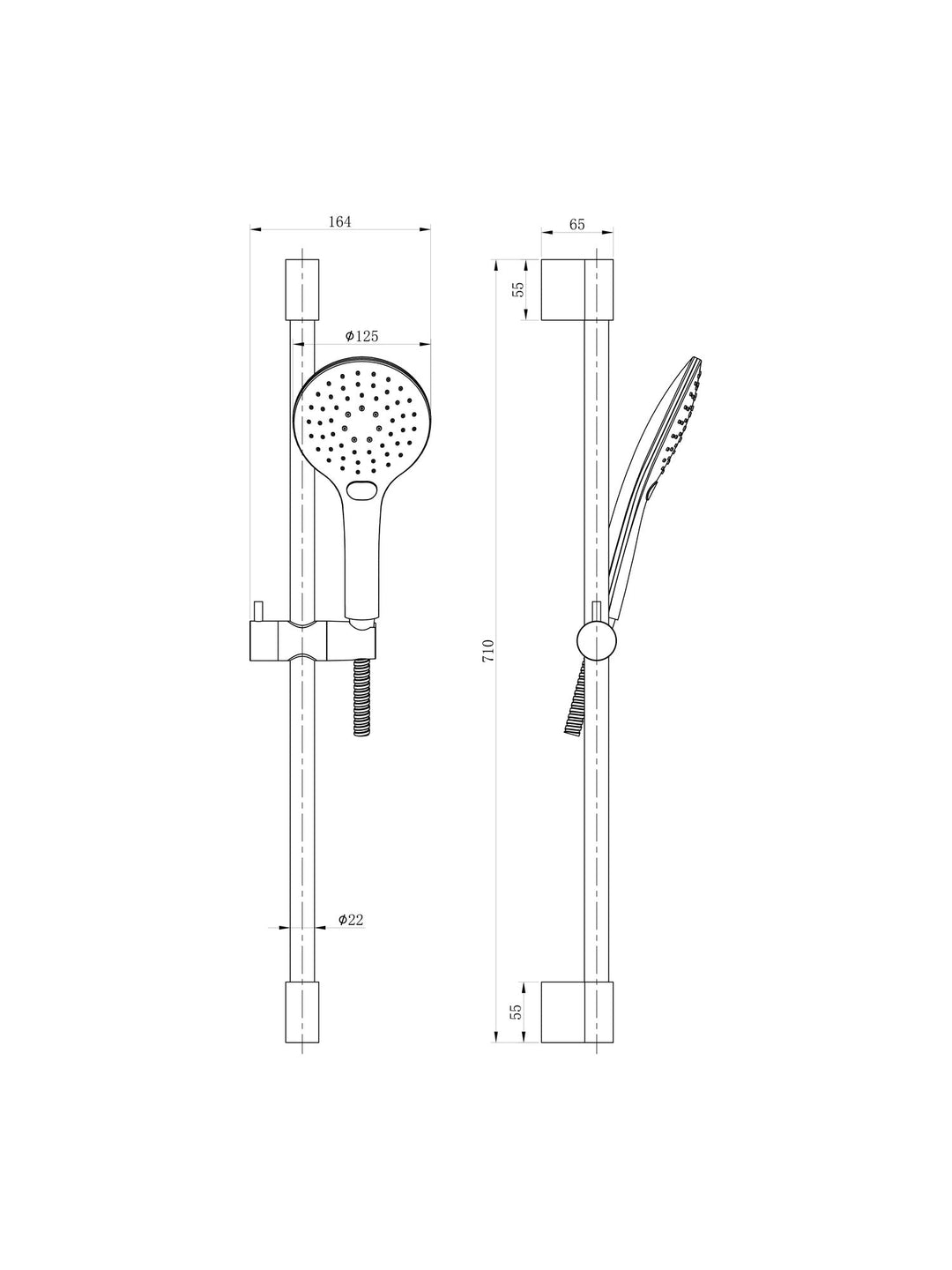 3 Mode Round Riser Kit - Chrome