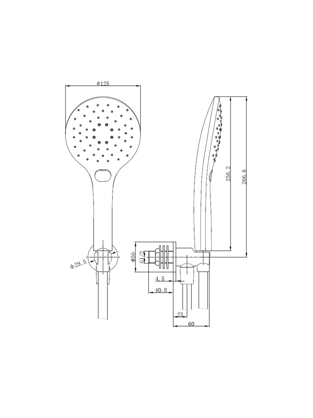 Wall Outlet Elbow with Bracket Hose & Handset