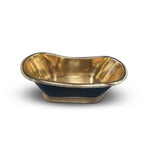 Load image into Gallery viewer, Slanting Base Brass Bathtub Polished Brass Inside &amp; on Base Black Outside
