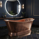 Load image into Gallery viewer, Slanting Base Hammered Polished Full Copper Bathtub
