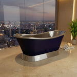 Load image into Gallery viewer, Slanting Base Copper Bathtub Nickel Inside &amp; on Base RAL5022 Night Blue Outside
