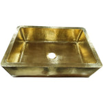 Load image into Gallery viewer, Single Bowl Hammered Front Apron Shining Brass Kitchen Sink
