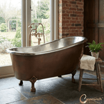Load image into Gallery viewer, Copper Clawfoot Slipper Tub Nickel Interior
