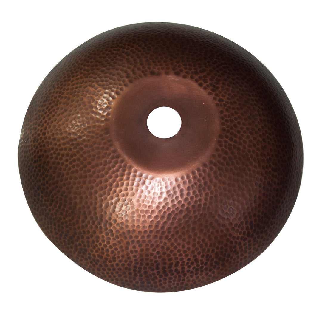 Double Wall Round Copper Sink Hammered 18 x 5