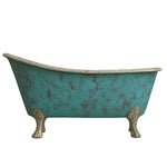 Load image into Gallery viewer, Clawfoot Copper Bathtub Verdigris Patina Exterior &amp; Tin Interior Single Slipper
