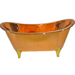 Load image into Gallery viewer, Copper Bathtub Full Copper Finish Brass Legs
