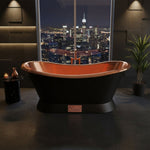 Load image into Gallery viewer, Slanting Base Copper Bathtub Full Black Exterior
