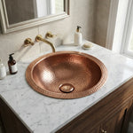 Load image into Gallery viewer, Round Hammered Copper Sink
