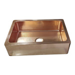 Load image into Gallery viewer, Single Bowl Smooth Front Apron Copper Kitchen Sink Plain Shining Copper Finish
