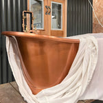 Load image into Gallery viewer, Straight Base Copper Bathtub Antique Copper Interior &amp; Exterior
