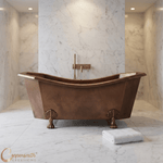 Load image into Gallery viewer, Eight Sided Hammered Copper Clawfoot Tub
