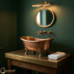 Load image into Gallery viewer, Clawfoot Copper Tub-Style Sink Full Antique Copper Finish
