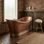 Load image into Gallery viewer, Ribbed Base Hammered Antique Copper Freestanding Tub
