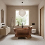 Load image into Gallery viewer, Hammered Copper Single Slipper Tub with Smooth Round Pedestal Base
