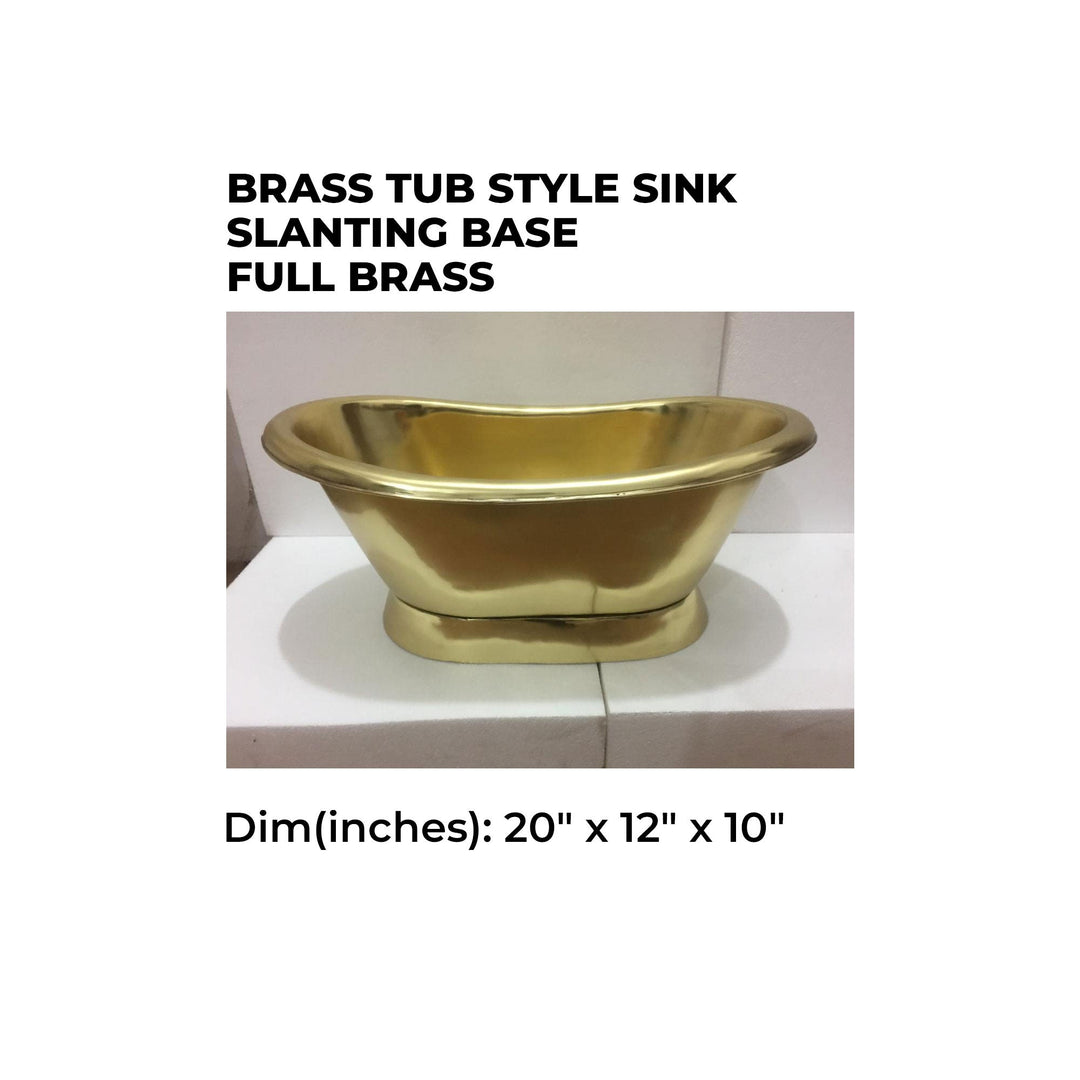 Brass Tub Style Basin Slanting Base Full Brass