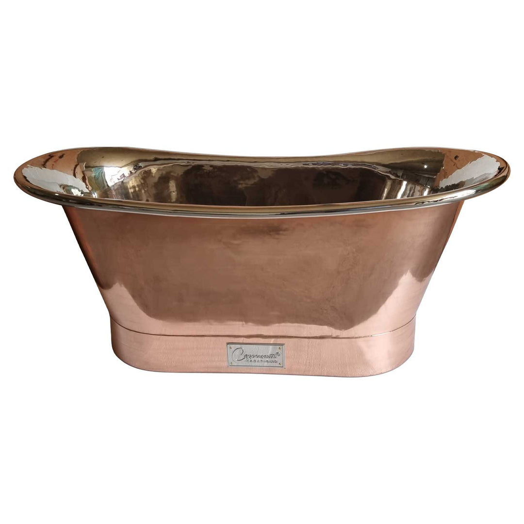 Straight Base Copper Bathtub Nickel Inside 1500mm