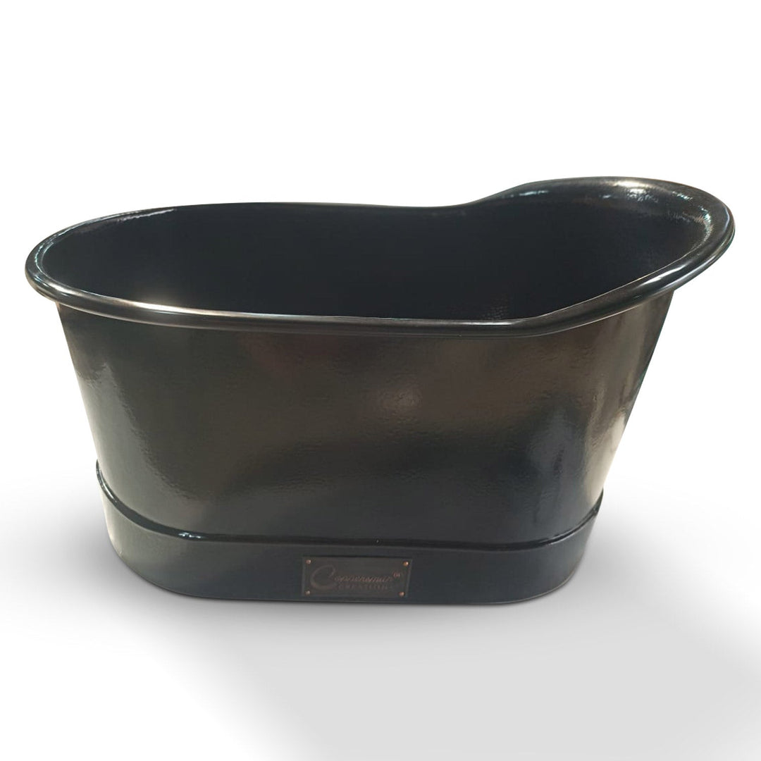 1200mm Hammered Copper Bathtub Black Interior & Exterior Finish