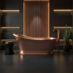 Load image into Gallery viewer, Smooth Single Slipper Pedestal Copper Bathtub
