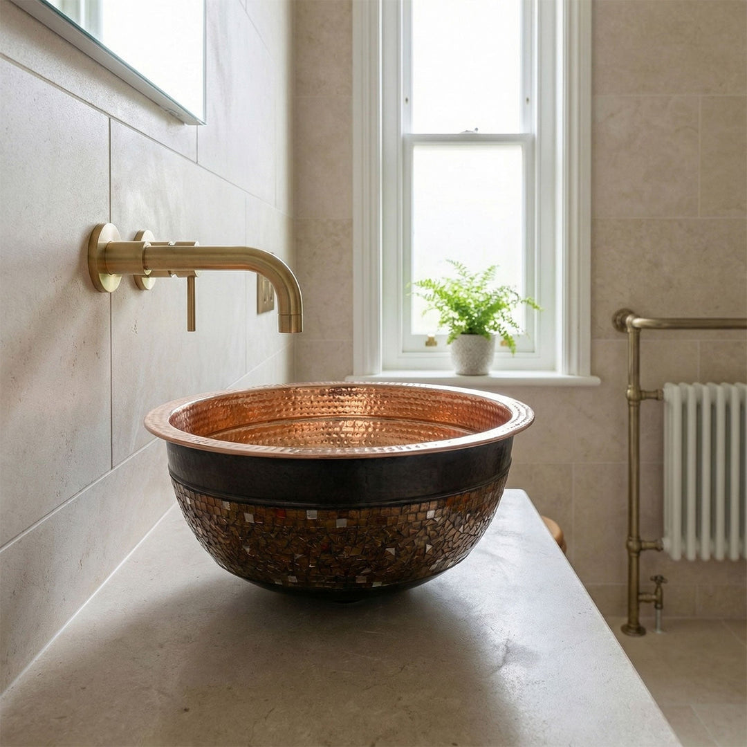 Copper Sink Glass Mosaic Exterior