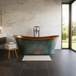 Load image into Gallery viewer, Straight Base Copper Bathtub Blue-Green Patina 1900mm
