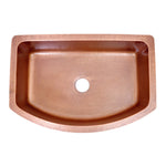 Load image into Gallery viewer, D-Shape Single Bowl Hammered Front Apron Copper Kitchen Sink

