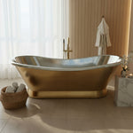 Load image into Gallery viewer, 2000mm Slanting Base Brass Bathtub Nickel Interior
