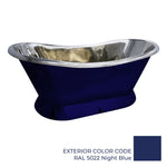 Load image into Gallery viewer, Slanting Base Copper Bathtub Nickel Interior &amp; RAL5022 Night Blue Exterior
