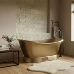 Load image into Gallery viewer, Slanting Base Brass Bathtub Brushed Full Brass Finish
