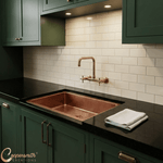Load image into Gallery viewer, Single Bowl Single Wall Hammered Copper Kitchen Sink Unlacquered Dark Antique Finish (without front apron)
